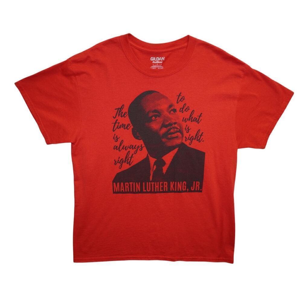 Martin Luther King Jr. Graphic Tee Red Size Large Gildan DryBlend Civil Rights